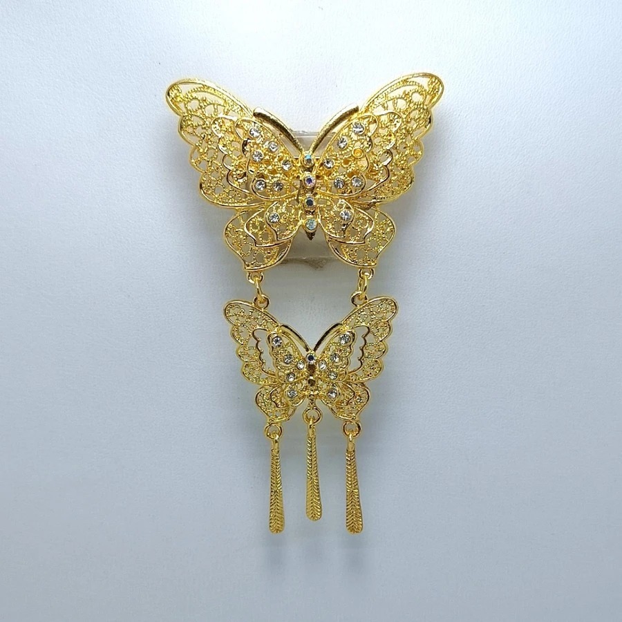 Bros Kebaya Elegan Motif Kupu-Kupu Tradisional aksesoris Bros Baju Pesta Adat Wanita Elegan