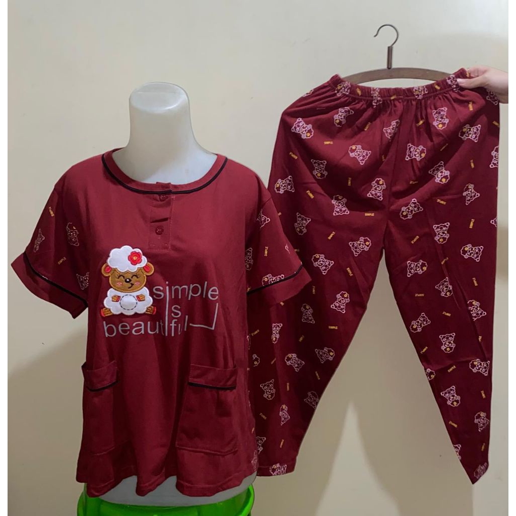 Stelan baju tidur cpdk, CP Tessa std, jumbo dewasa