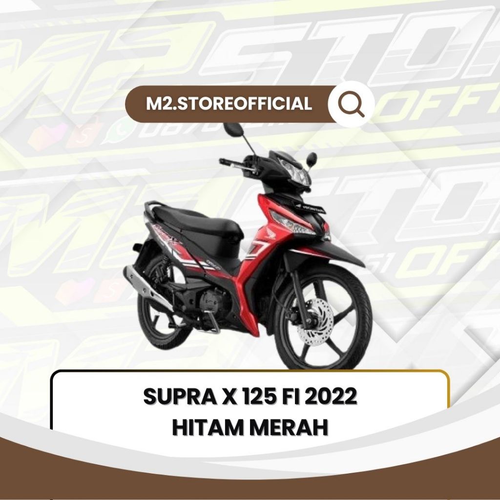 STIKER STRIPING STANDAR SUPRA X 125 FI 2022 HITAM MERAH - LIST STRANDAR SUPRA X 125 FI 2022 Termurah