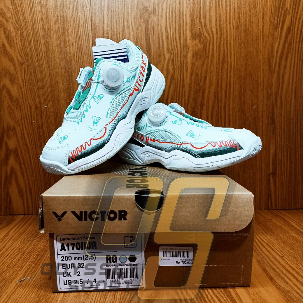 Sepatu Badminton JUNIOR VICTOR A170II (Soothing sea/Verdigria) 100% ORIGINAL