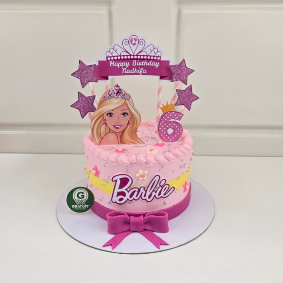 KUE ULANG TAHUN TEMA BARBIE UK 15CM