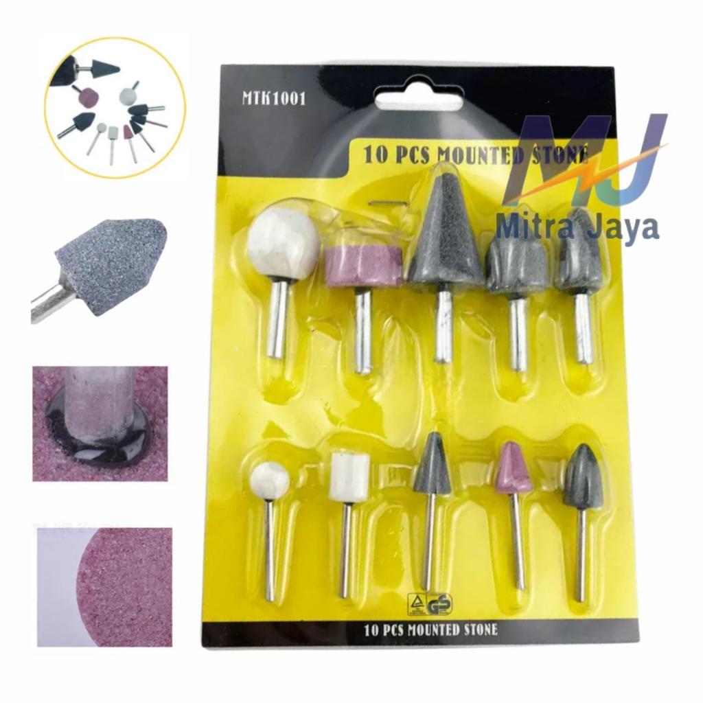 Mounted Stone 10 Pcs Mata Bor Batu Asah / Batu Poles Oslo Porting Mata Tuner Set 10 pcs Batu Osco Ba