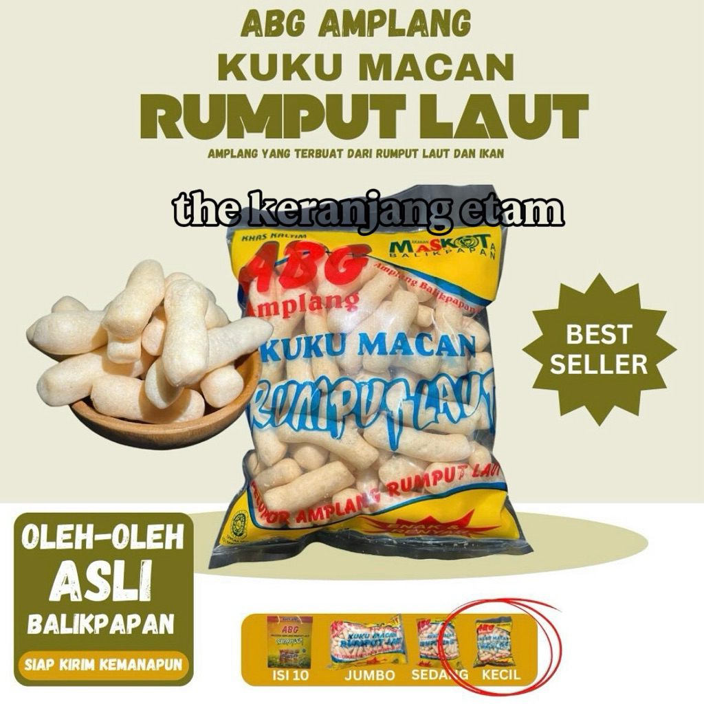 Amplang Rumput Laut Ikan Tenggiri Asli Balikpapan - Cemilah Gurih Renyah Rasa khas - Oleh-oleh Khas 