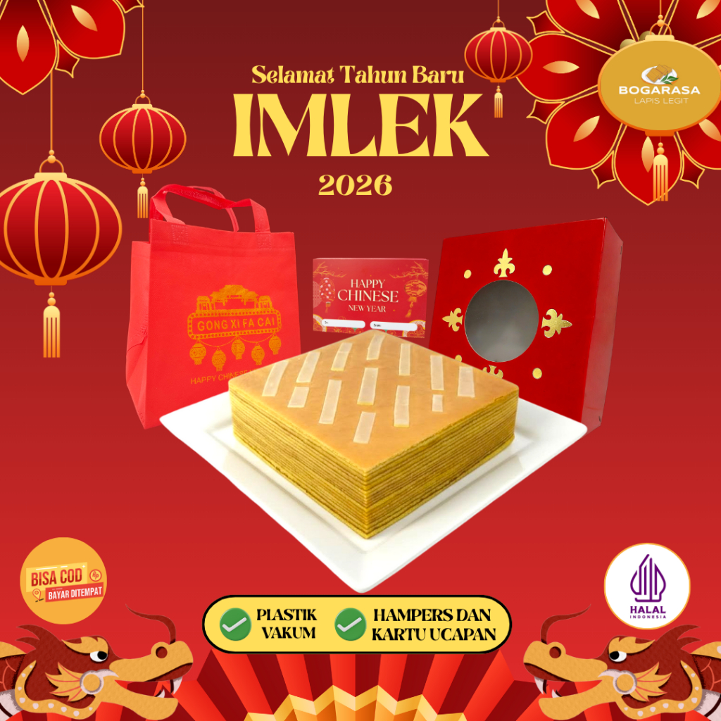 Edisi Imlek Hampers dan Kartu Ucapan Lapis Legit Original Lapis Legit Wisman Premium Bolu Legit Vari