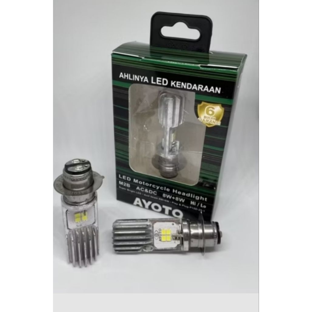 Lampu LED MOTOR ORIGINAL AYOTO M2B H6 AC/DC 8WATT+8WATT 