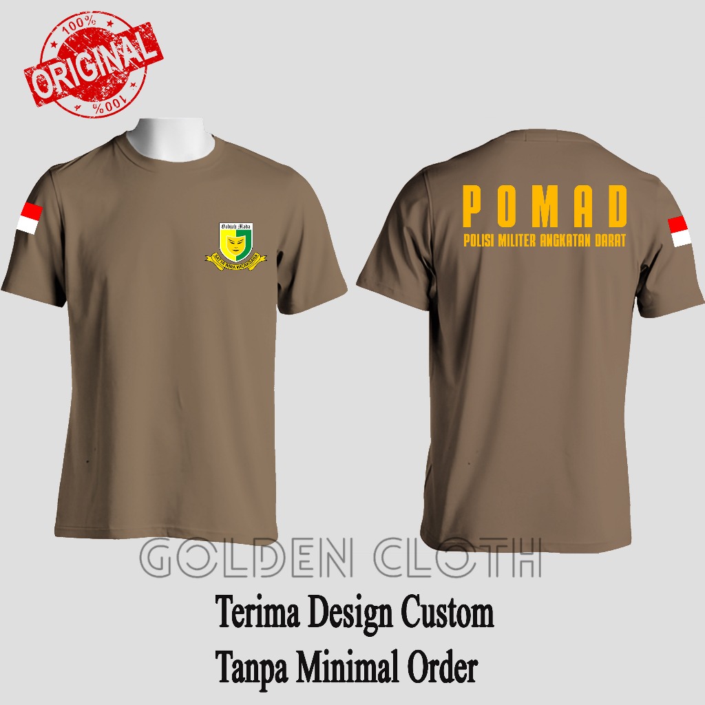 Kaos Dalam/ Dalaman POMAD Polisi Militer Angkatan Darat AD Baju Kaos Dalam polisi
