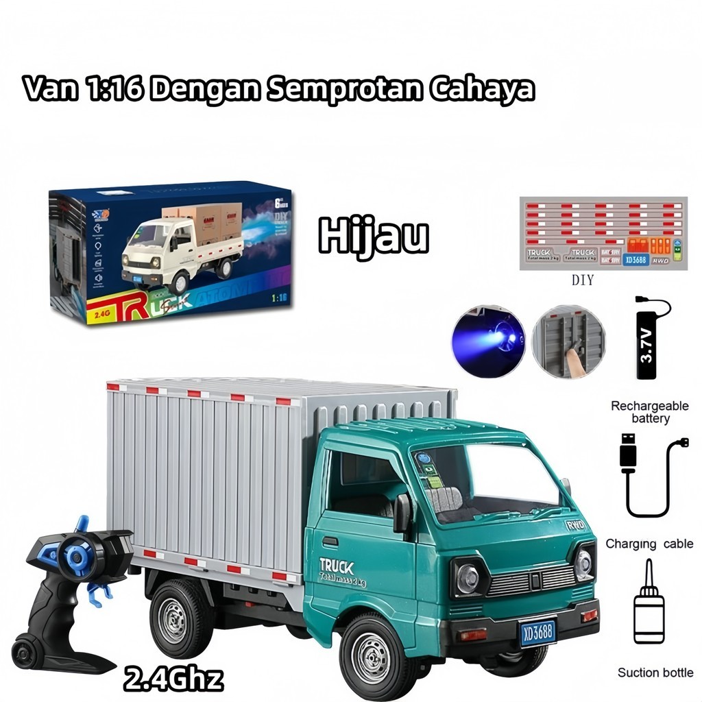 Mainan Mobil Remote Control Truck Pick up Cargo Truck Box RC Carry Kecil 119B Skala 1:16 Rc Truck Ur