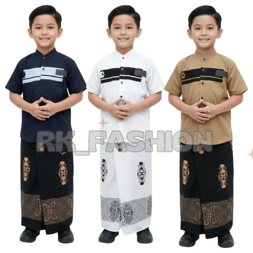 Setelan Koko Anak Dan sarung instan anak | Baju Koko Anak trendy Masa Kini | Baju koko anak dan saru