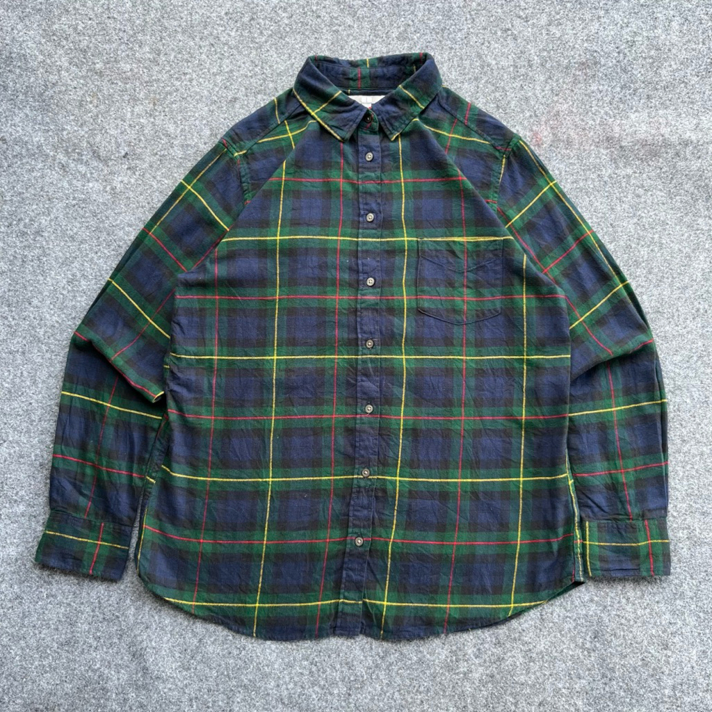 flanel Uniqlo kotak hijau sz L