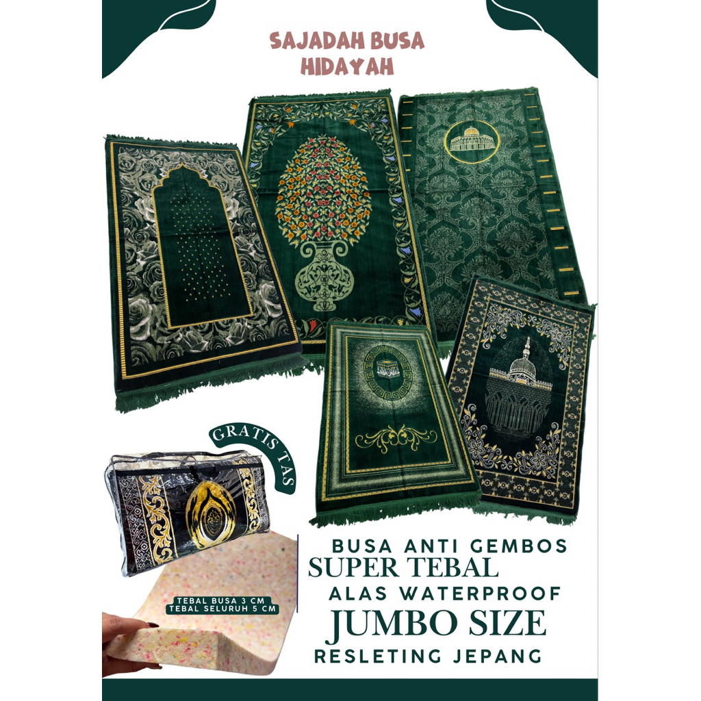 TEBAL 5 cm  SAJADAH TEBAL EMPUK ASLI TURKI / SAJADAH BUSA TURKEY / SAJADAH TURKI