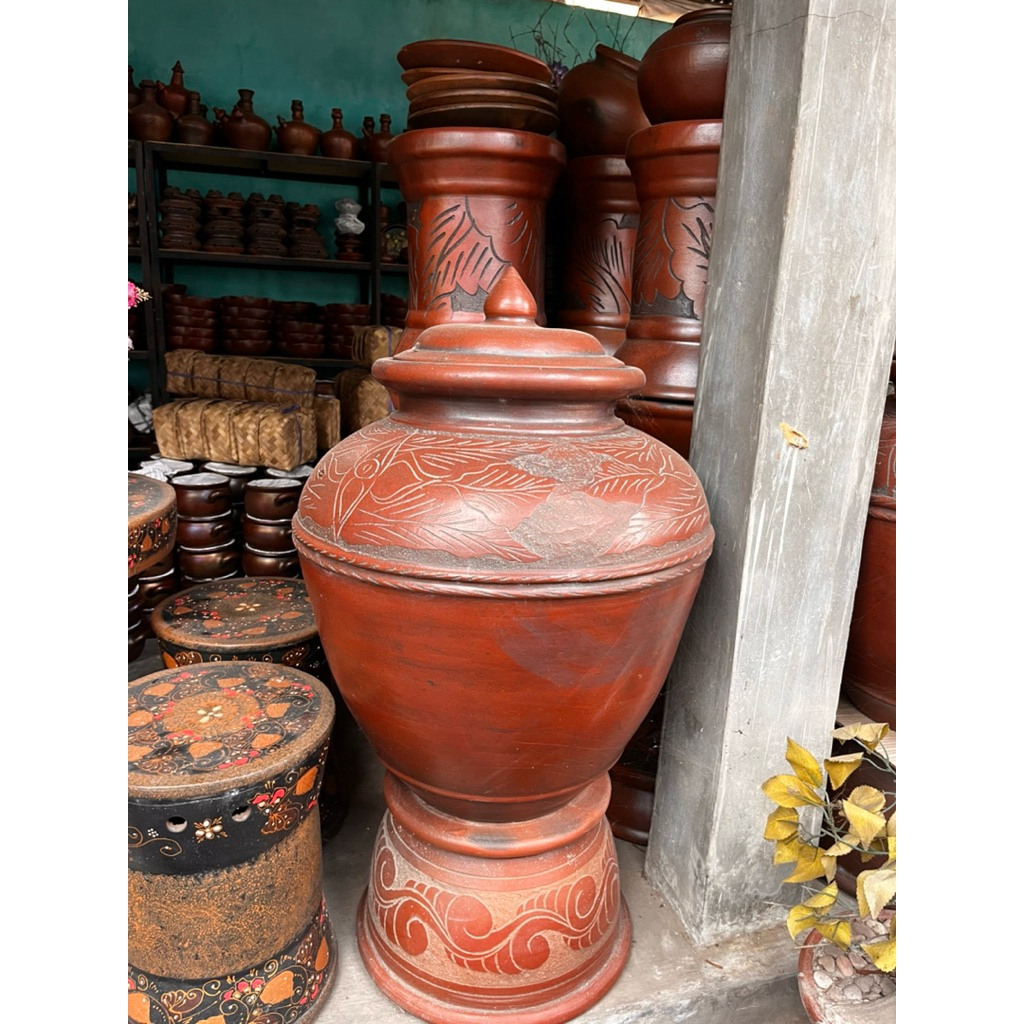 Gentong Jumbo 70cm (FREE PACKING KAYU) Gerabah Tanah Liat