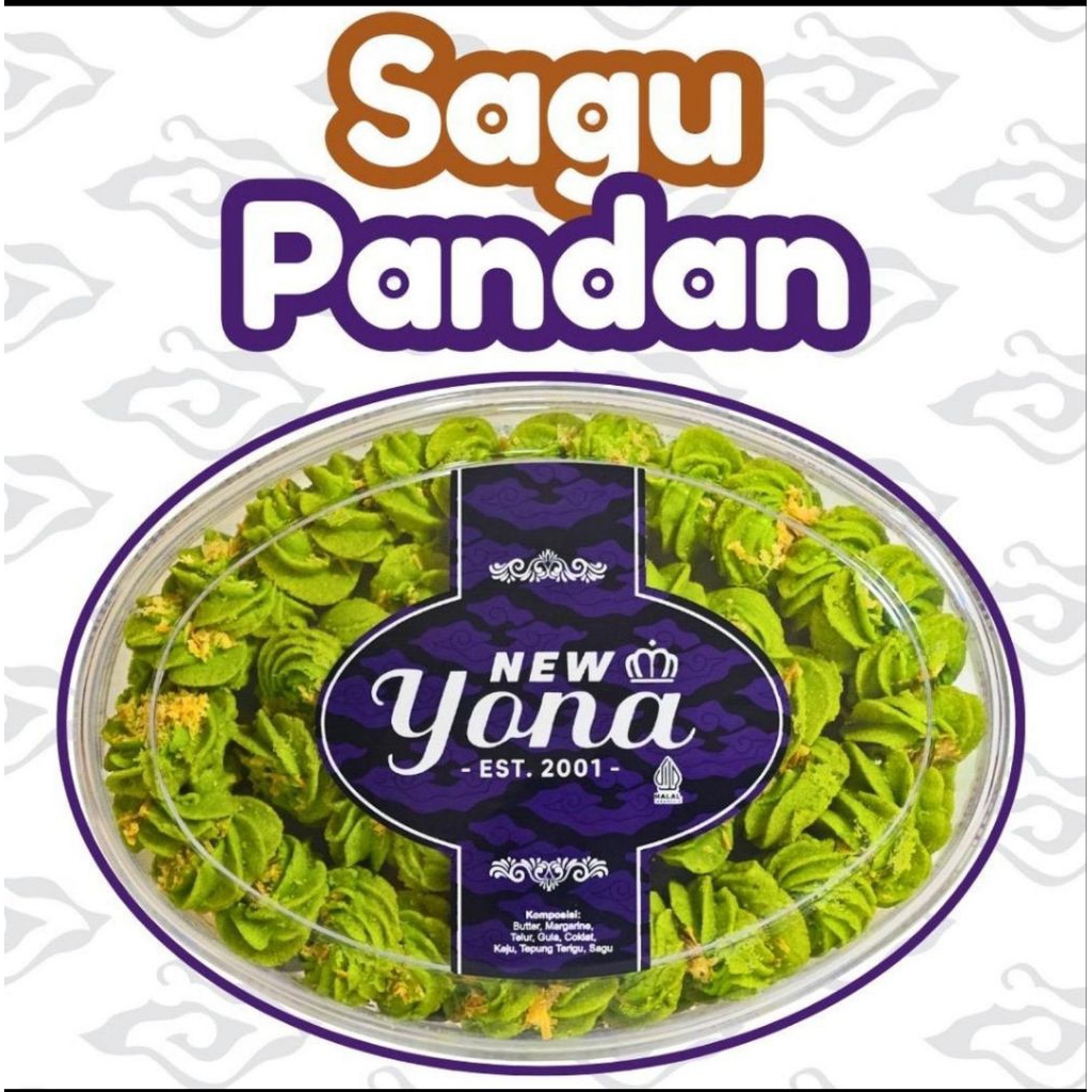 New Yona Cookies Sagu Pandan Kue Kering Lebaran