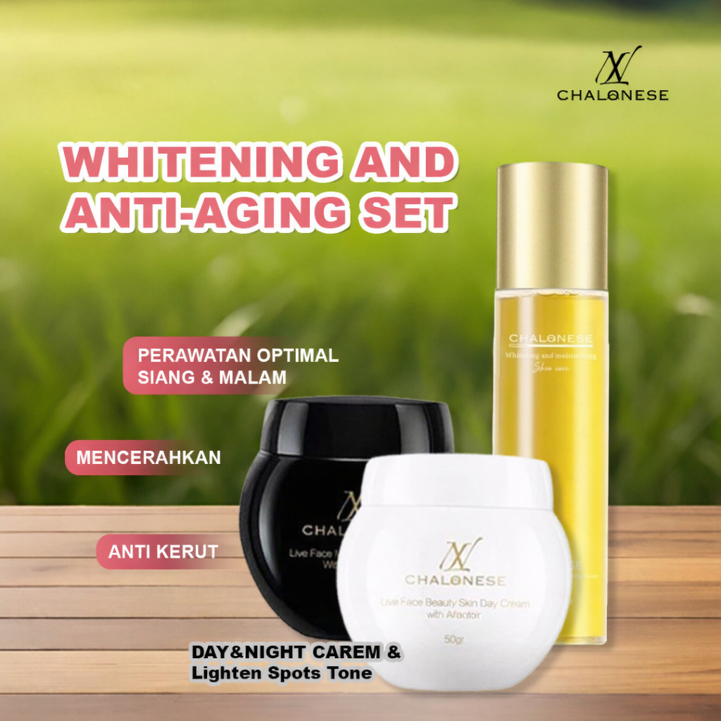 [CHALONESE] Paket Hydrating Moisture Set 3in1 (1Set Moisturizer+1Pc Toner) Membantu Mengencangkan Wa