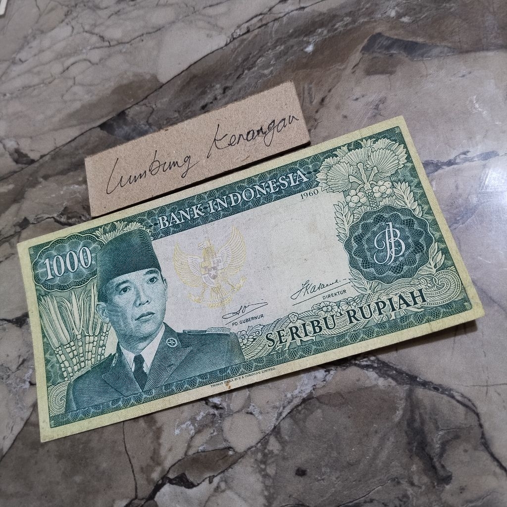 uang kuno noser BAX 9336 seri sukarno 1000 Rupiah 1960