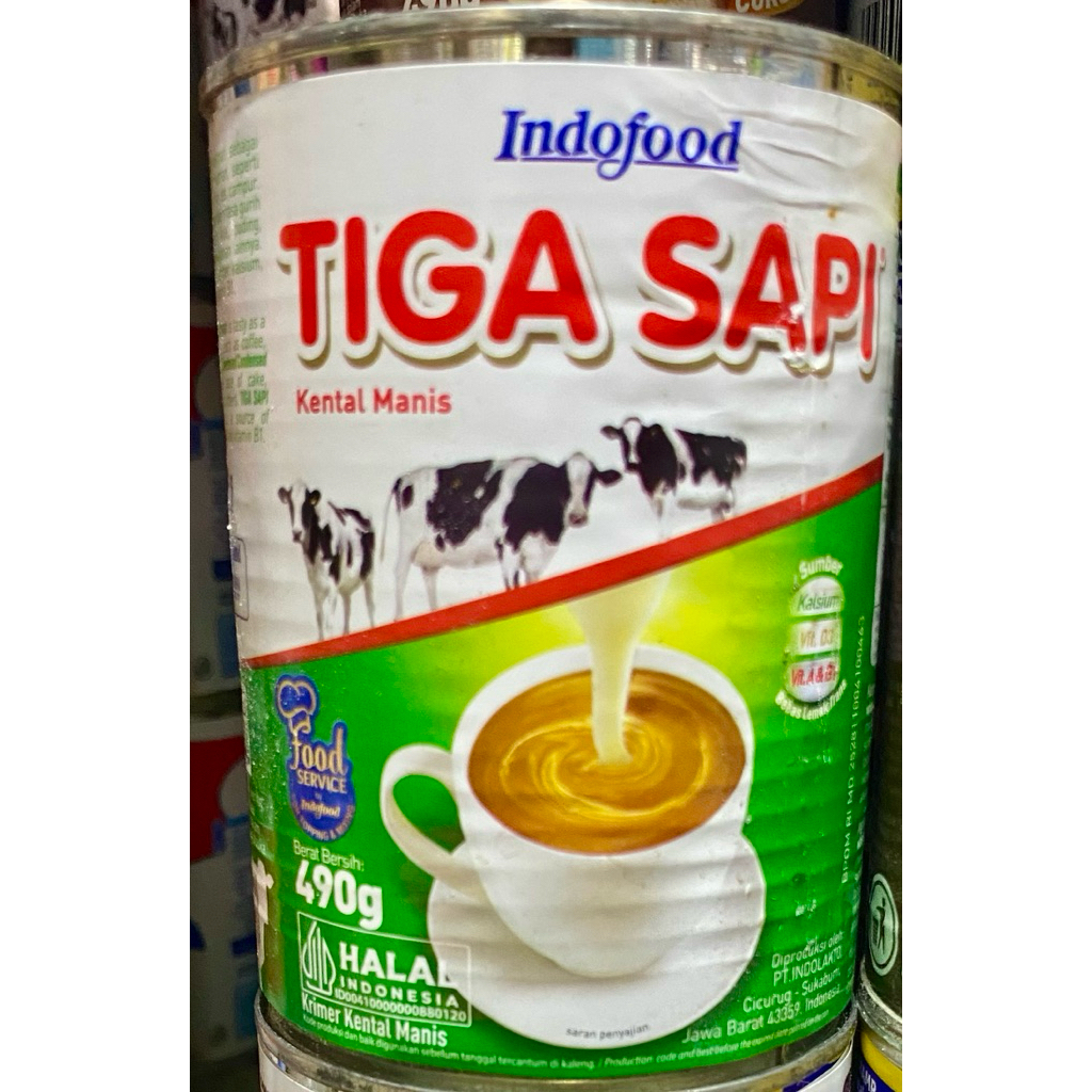 skm susu kaleng tiga sapi putih dan coklat 490gr untuk martabak roti bakar es alpukat durian jus es 