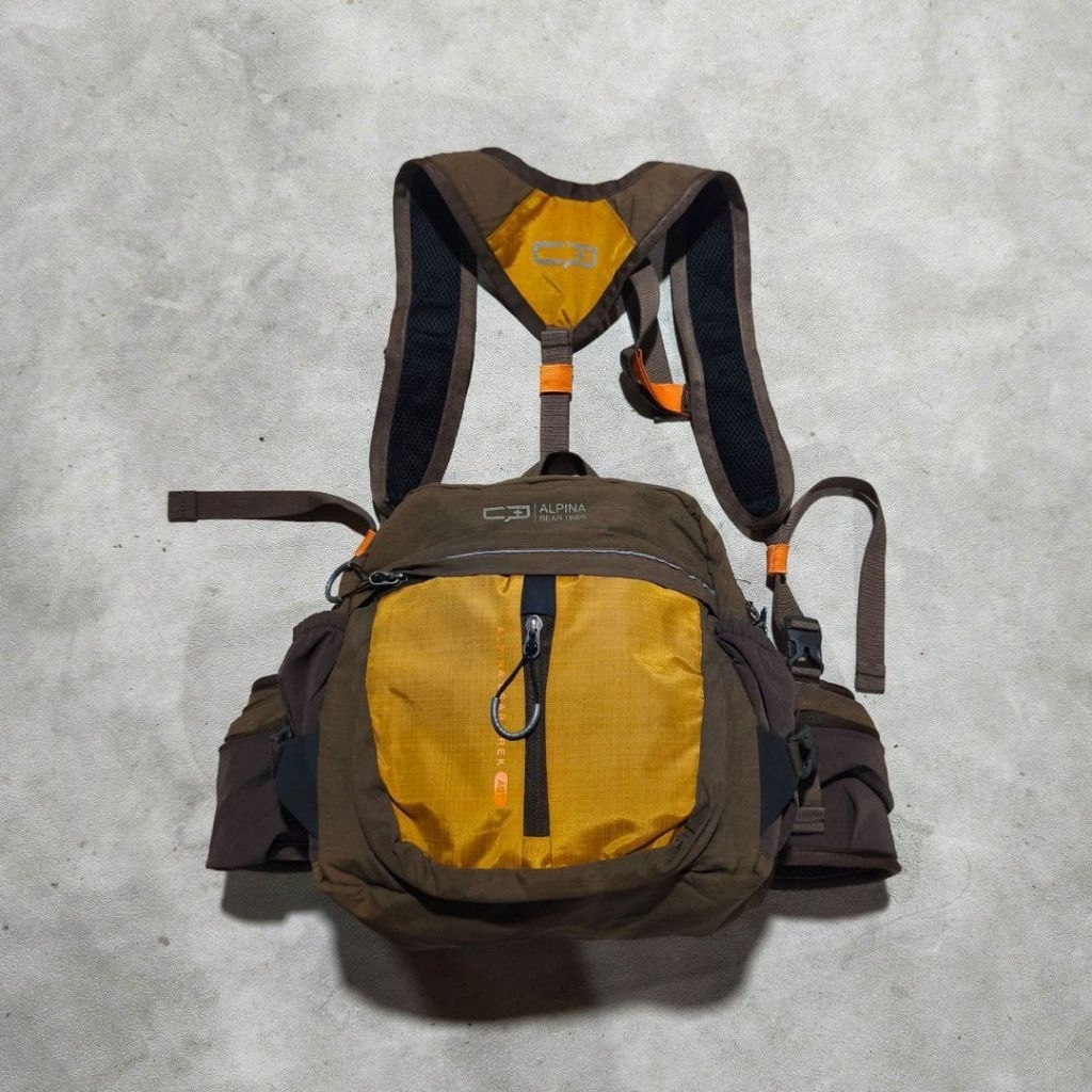 Tas punggung bodypakc outdoor hiking gunung alpina kuning coklat