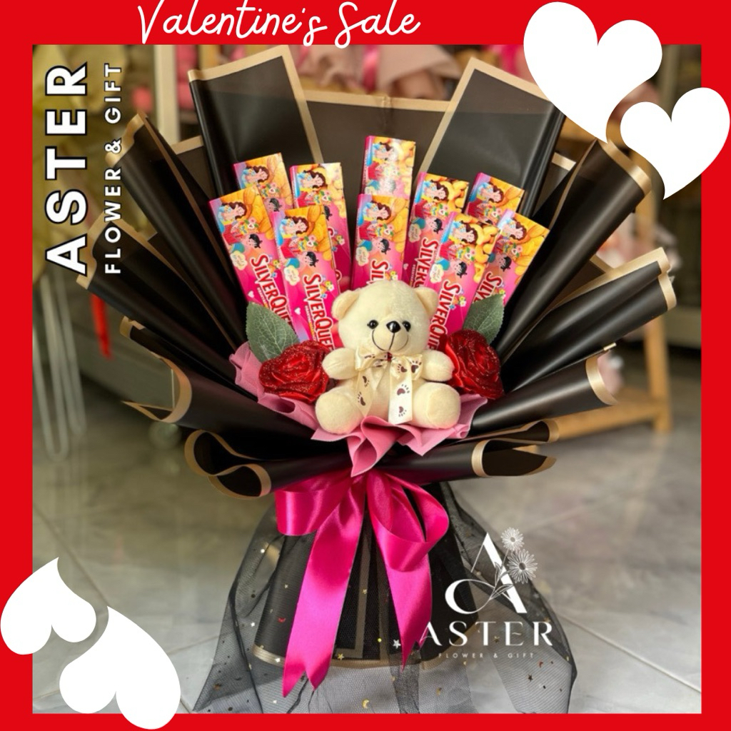 Buket Silverqueen Coklat Jumbo / Buket Coklat Valentine Bunga