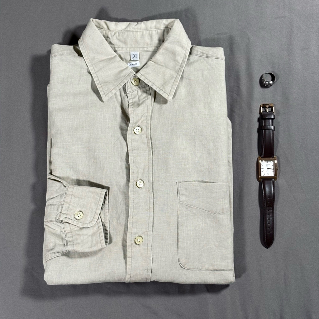 [PRELOVED] BRAND ORIGINAL UNIQ**, KEMEJA, ATASAN PRIA, KEMEJA LENGAN PANJANG, KEMEJA LINEN