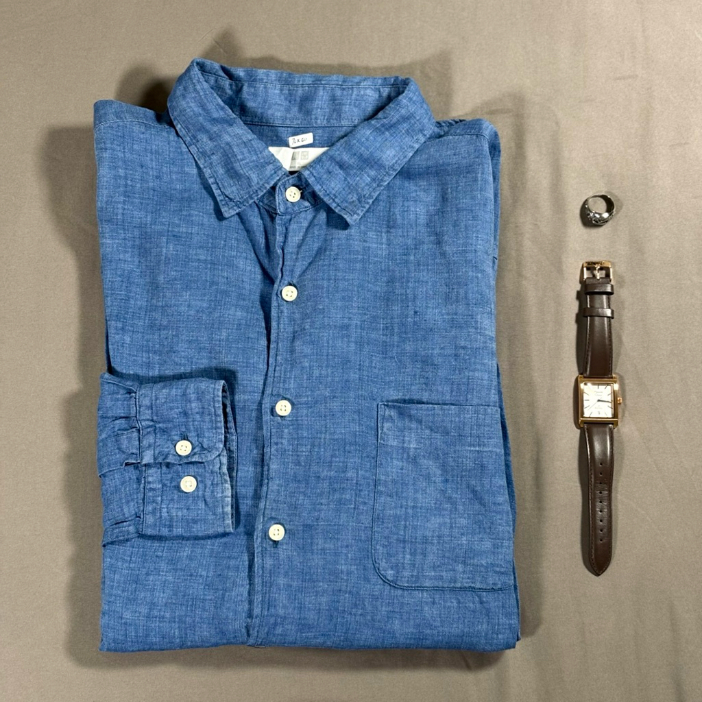 [PRELOVED] BRAND ORIGINAL UNIQ**, KEMEJA, ATASAN PRIA, KEMEJA LENGAN PANJANG, KEMEJA LINEN