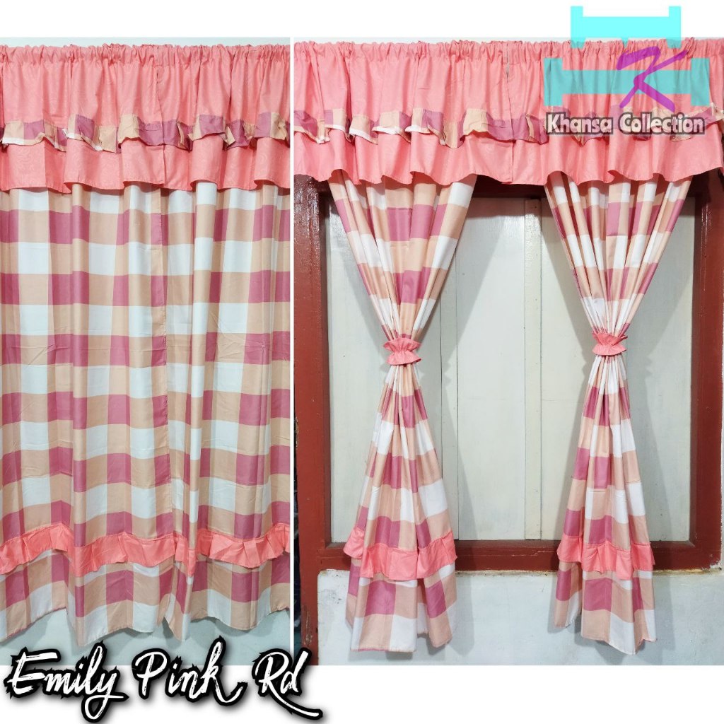 Gorden Serut Jendela Model Pendek Ukuran 100x150 Bahan Katun Murah Grosir