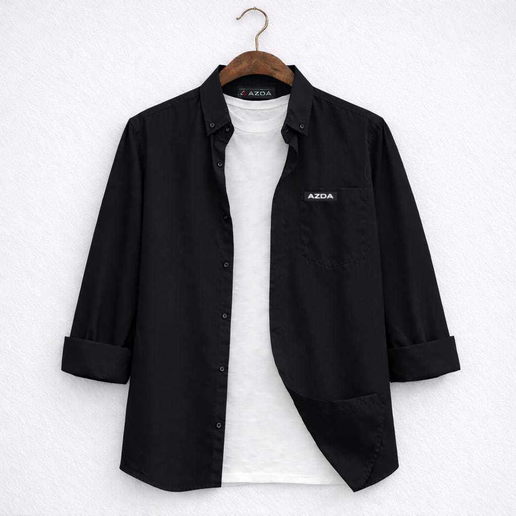 Kemeja Cowok Polos Lengan Panjang - Kemeja Pria Polos Lengan Panjang - Kemeja Polos Muslim Lengan Pa