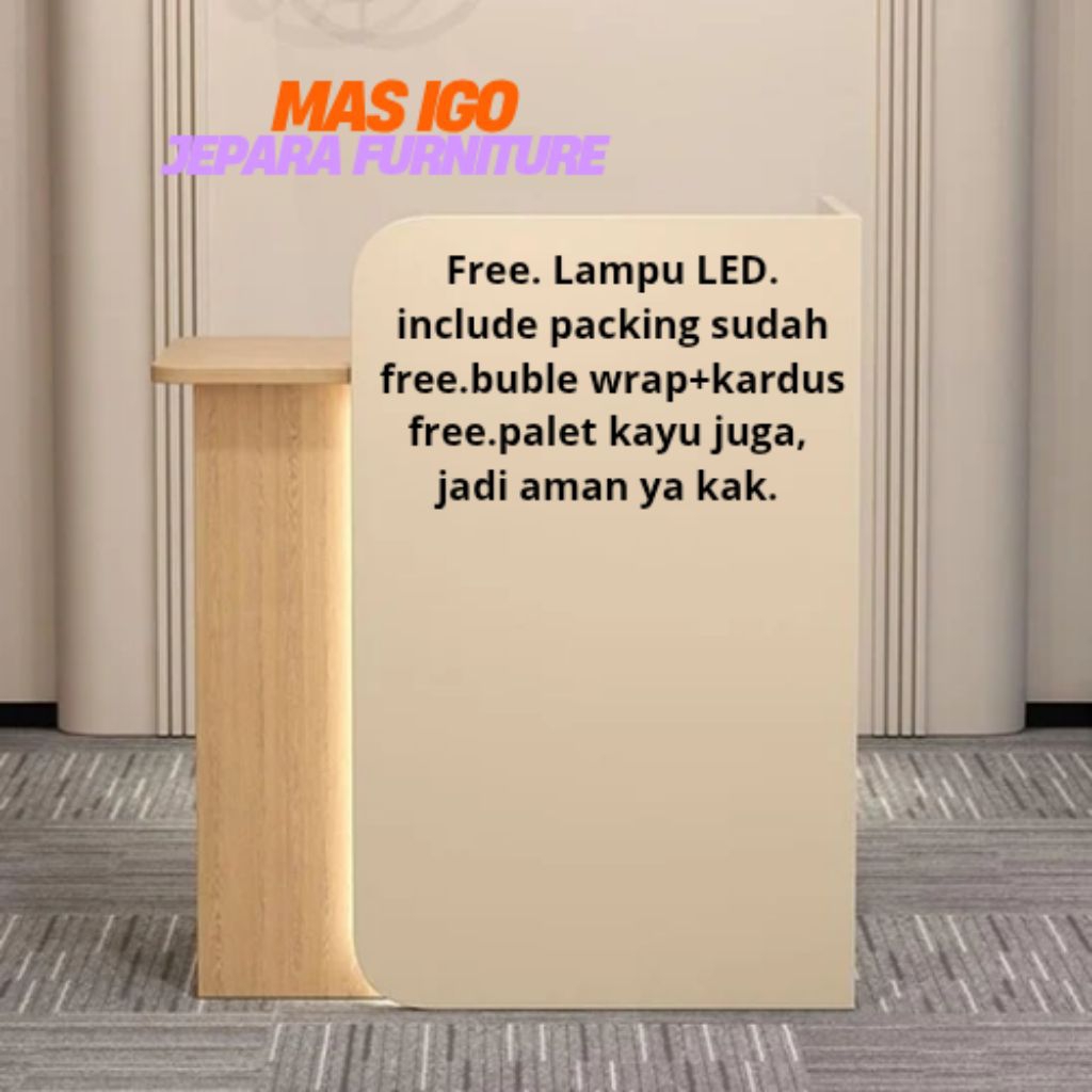 Meja Kasir Resepsionis Minimalis Modern-Meja Administrasi Toko & Butik