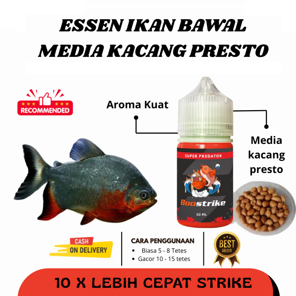 Essen Ikan Bawal Media Umpan Kacang Presto | Essen Boostrike Super Predator Isi 30ml