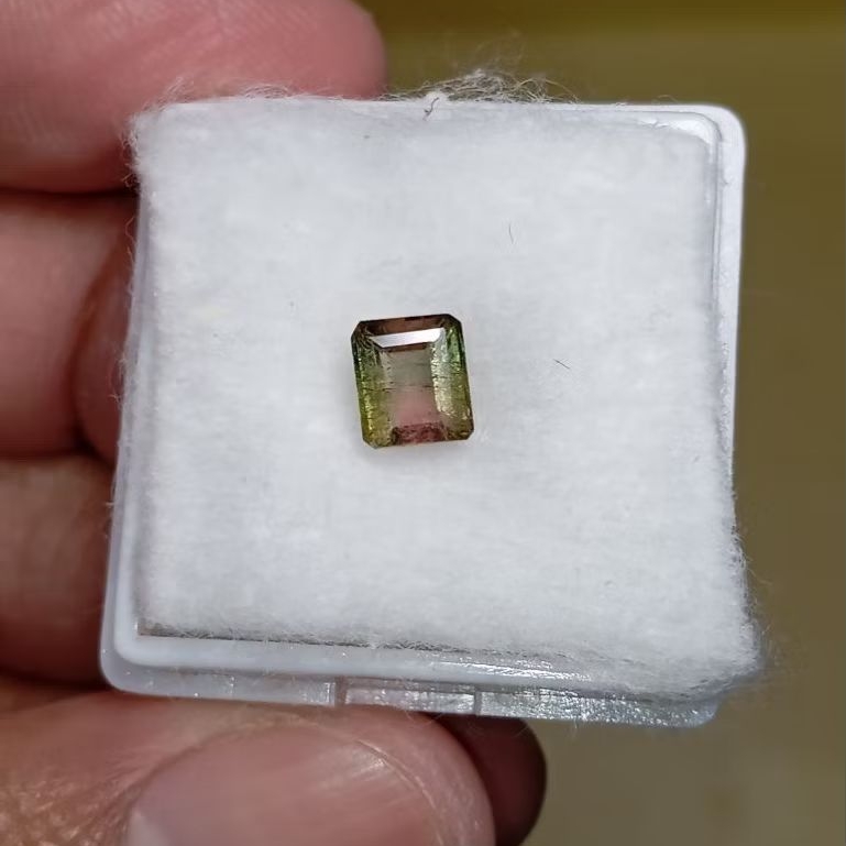 Batu permata natural watermelon tourmaline + Memo GLI