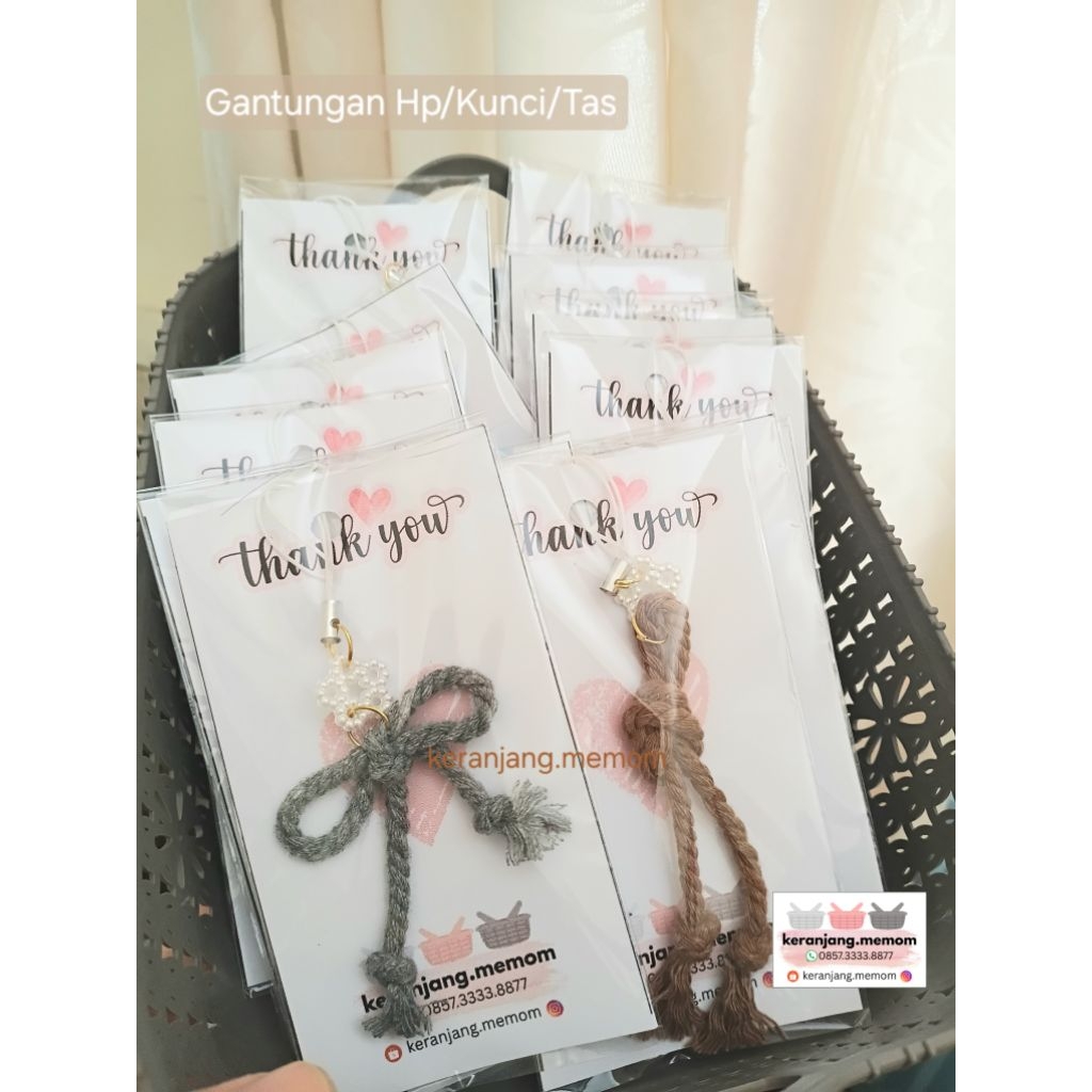 KM~ 12pcs 36pcs Souvenir pernikahan/ultah/arisan/acara Gantungan Hp Tas Kunci
