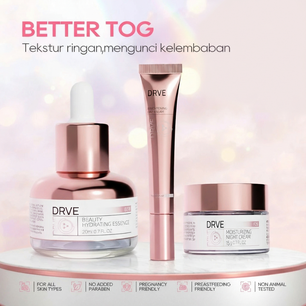 [COD] Drve Paket Bundling 3in1 Tampil Cantik Dengan Kandungan Mencerahkan Essence Toner Niaciamide K