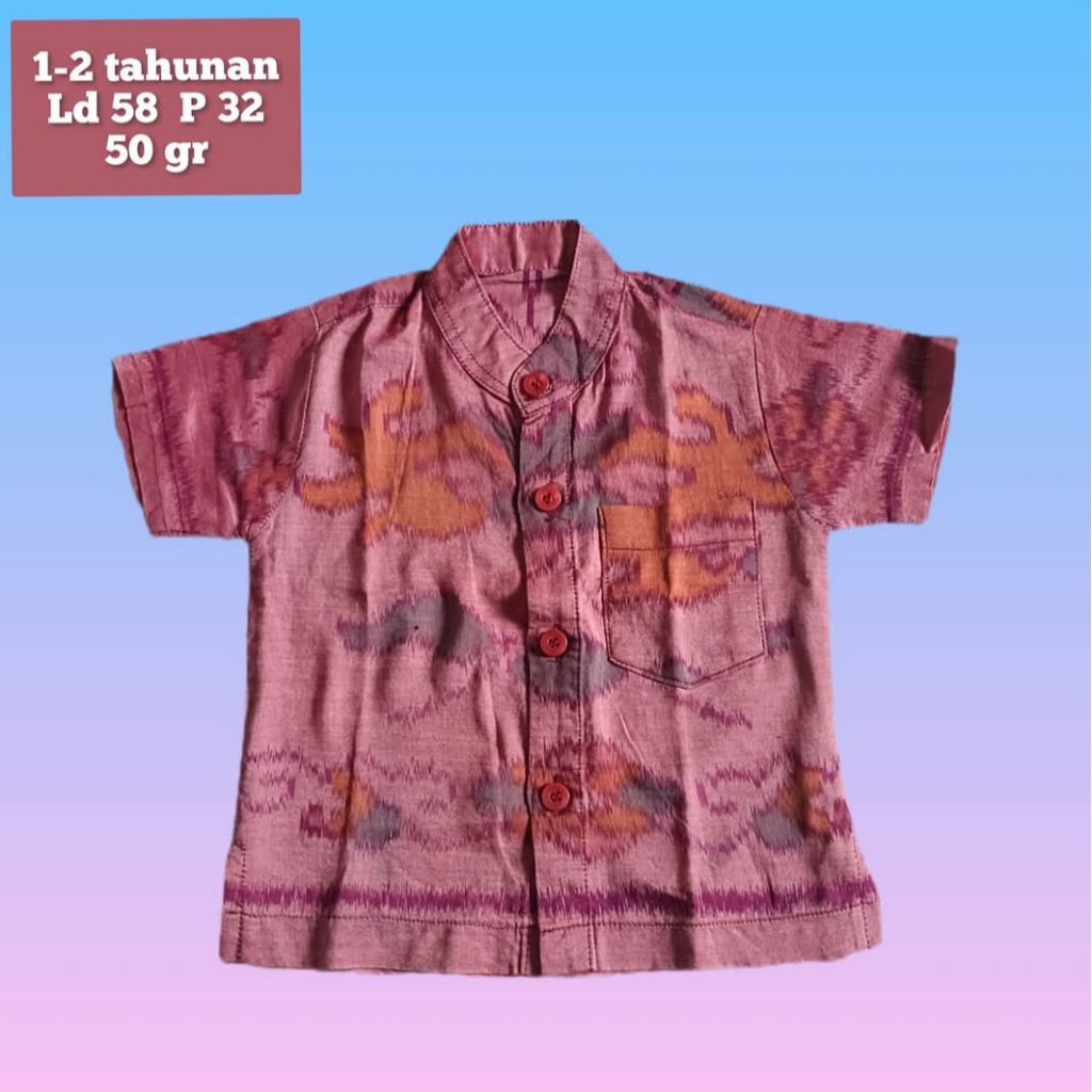 kemeja batik anak laki-laki 1-2 tahunan