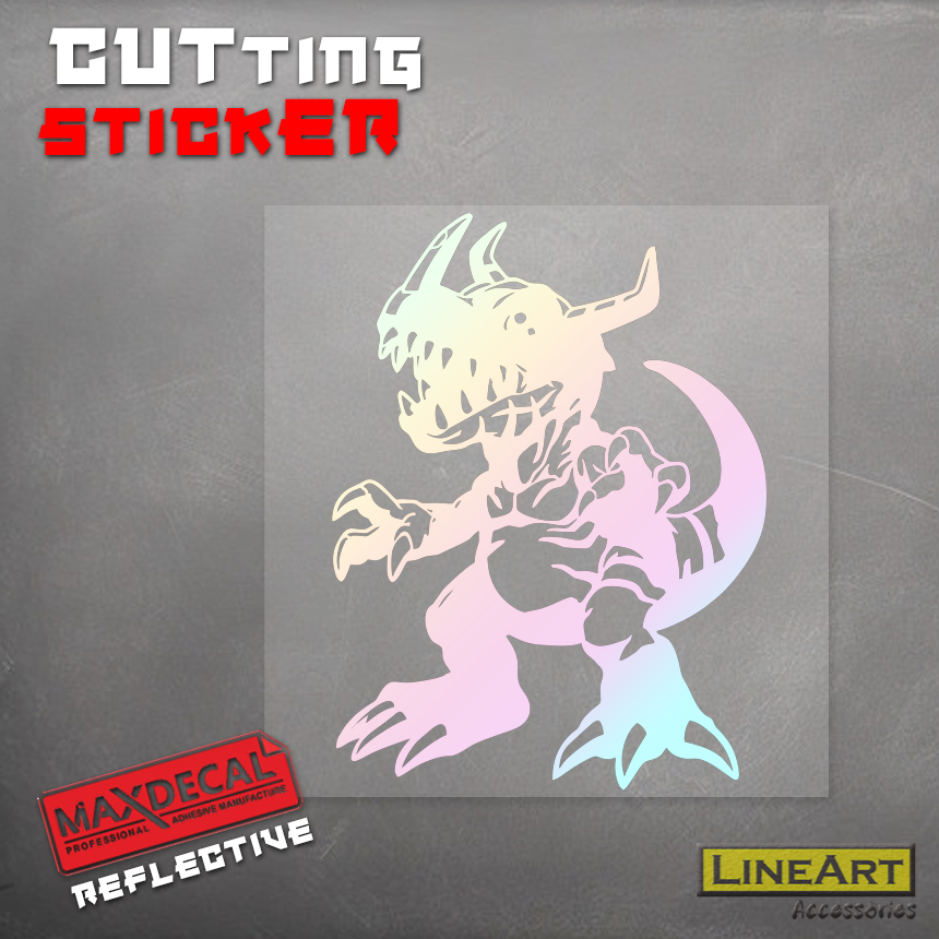 CUTTING STICKER ANIME DIGIMON KARAKTER GREYMON STICKER MOTOR MOBIL