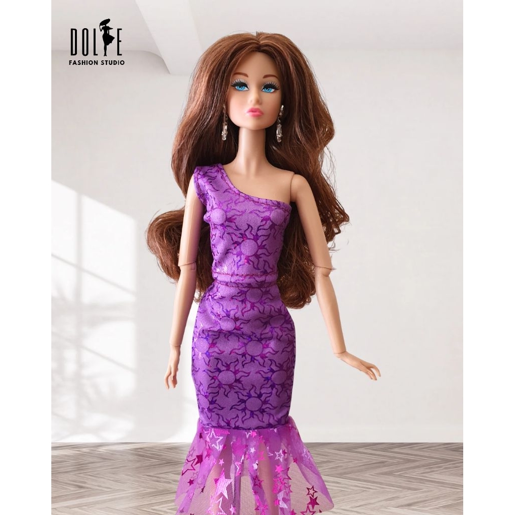 Setelan Rok Model Mermaid & Crop Top Baju Boneka Xian Xian Princess / Supermodel Doll / Barbie
