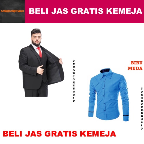 BELI JAS GRATIS KEMEJA 10XL 9XL 8XL 7XL 6XL 5XL 4XL 3XL XXL XL L M S XS JAS HITAM SIZE JUMBO / JAS P