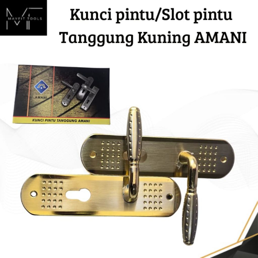 SLOT PINTU/ KUNCI PINTU KUNING TANGGUNG AMANI BULAT KUNING