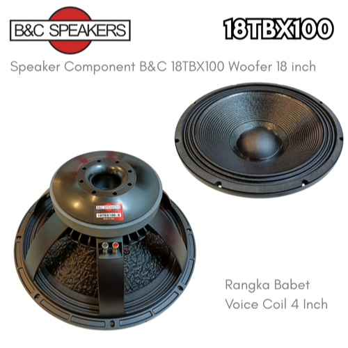 B&C Komponen Speaker 18TBX100 18 Inch 2400 Watt Subwoofer Berkualitas Tinggi