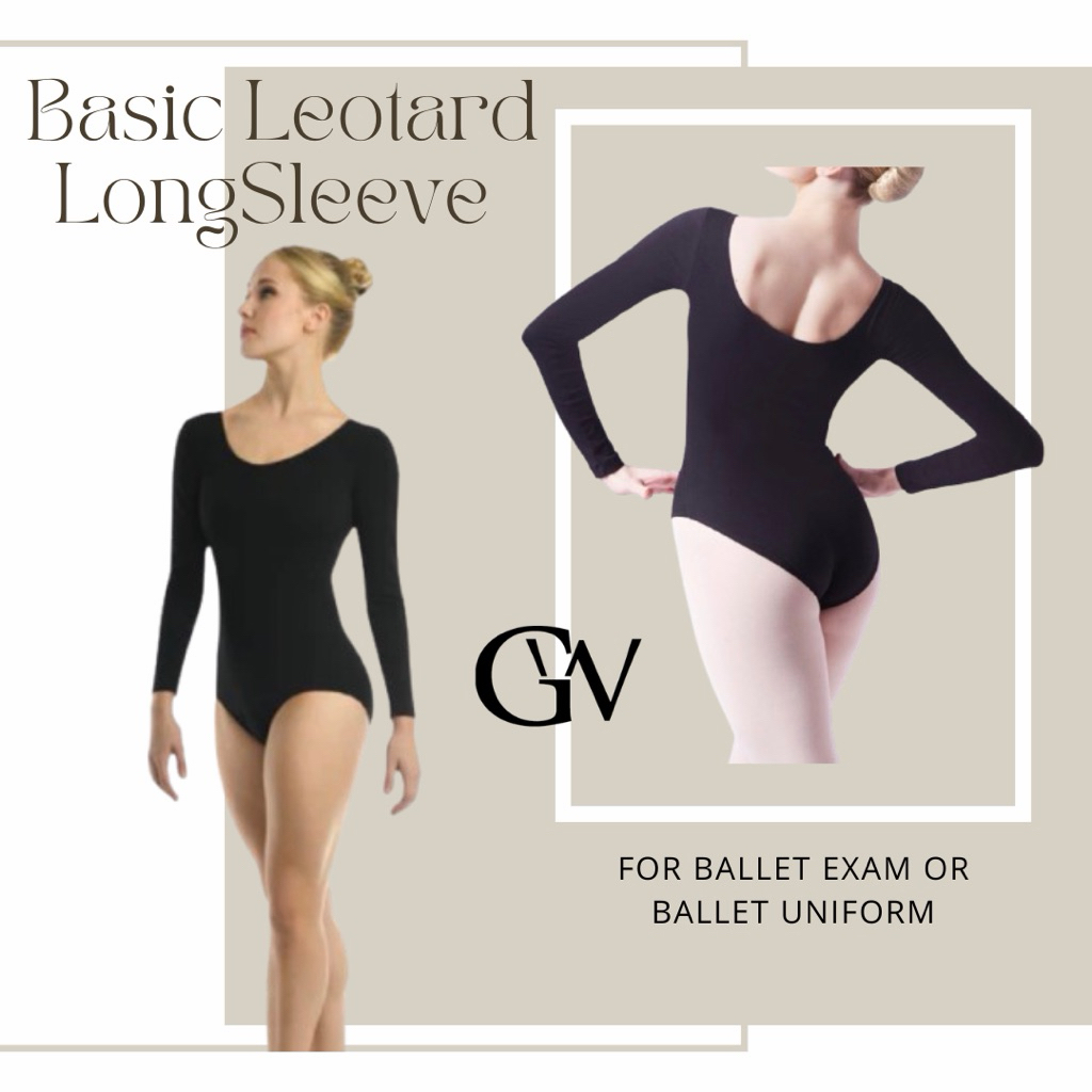 Basic Leotard Ballet Long Sleeves / Leotard ballet lengan panjang for Ballet Exam or Uniform