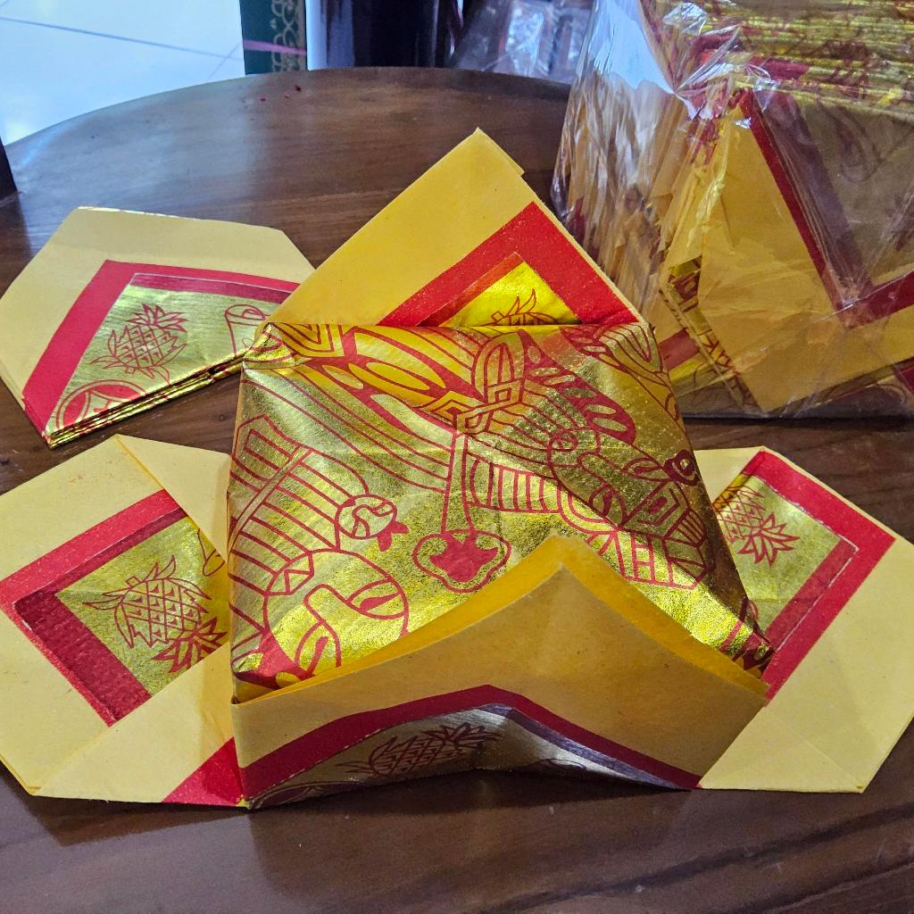 Topi Lipatan Origami Dewa Puja Sembahyang Kertas Lipat Tuakim Super Emas Thi Kong