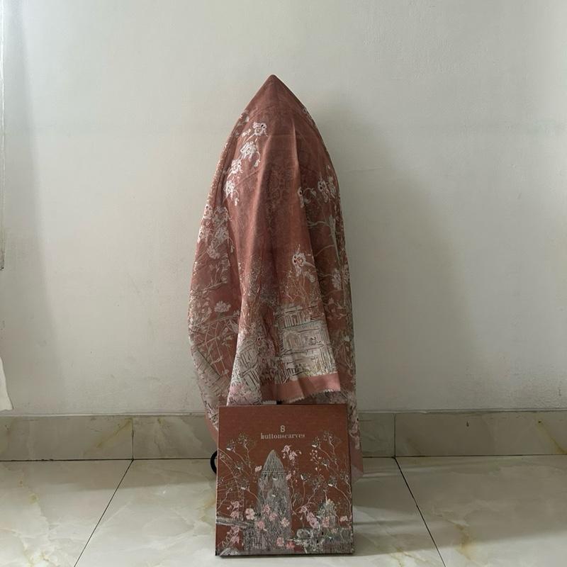 Buttonscarves The British Voal Square - Brick