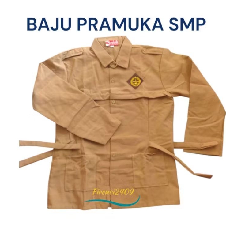 Baju pramuka SMP perempuan tali samping usia 13-16 tahun baju pramuka penggalang tali samping