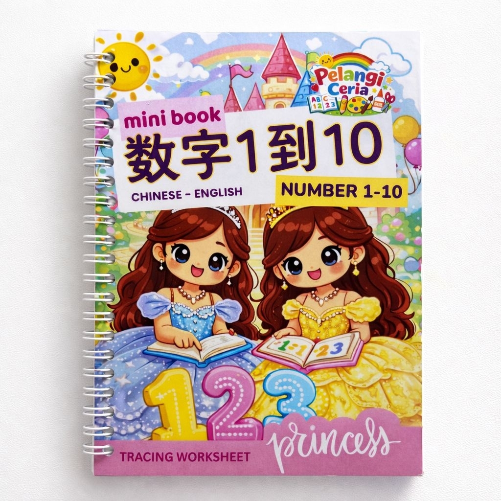 Pelangi.Ceria369 Wipe and clean book girls | Buku Tracing Mandarin Anak | Menulis Hanzi Angka 1–10 |
