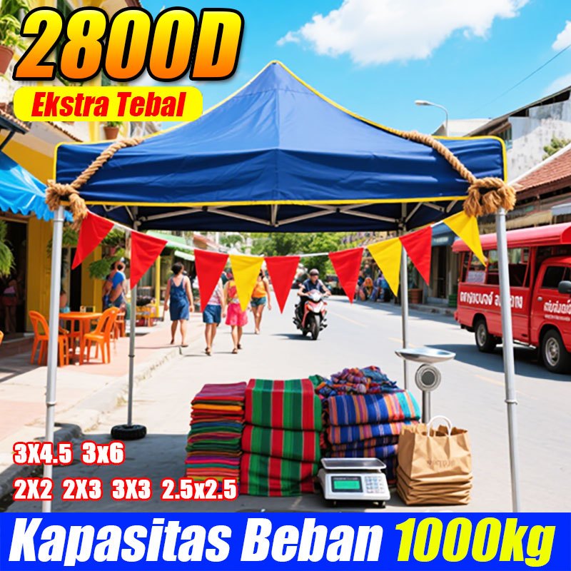 Ekstra Tebal 2800D Terpal Tenda Atap Tenda Lipat Atap Tenda Jualan Tenda Lipat Kain Tenda 2x2/2x3/3x