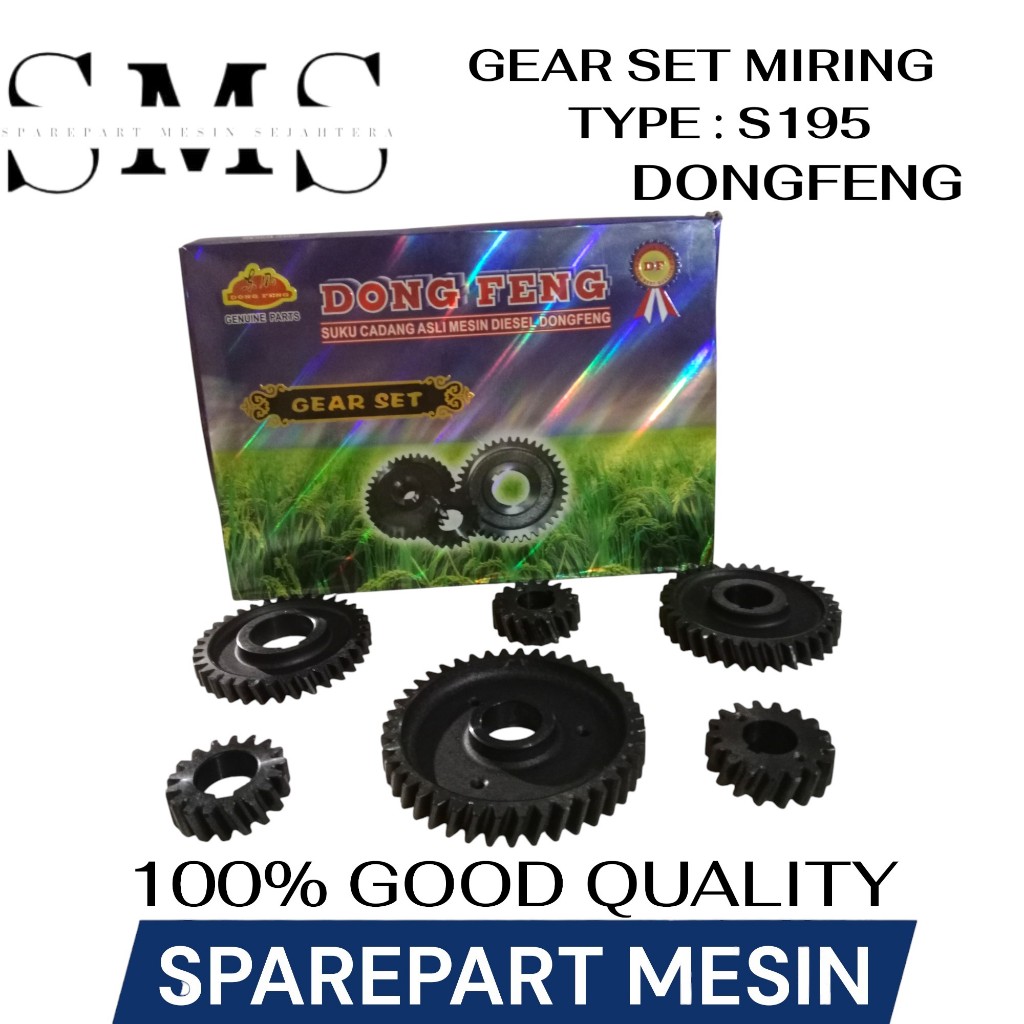 Sparepart Mesin Diesel DF GEAR SET MIRING S195 Dongfeng 100% ASLI