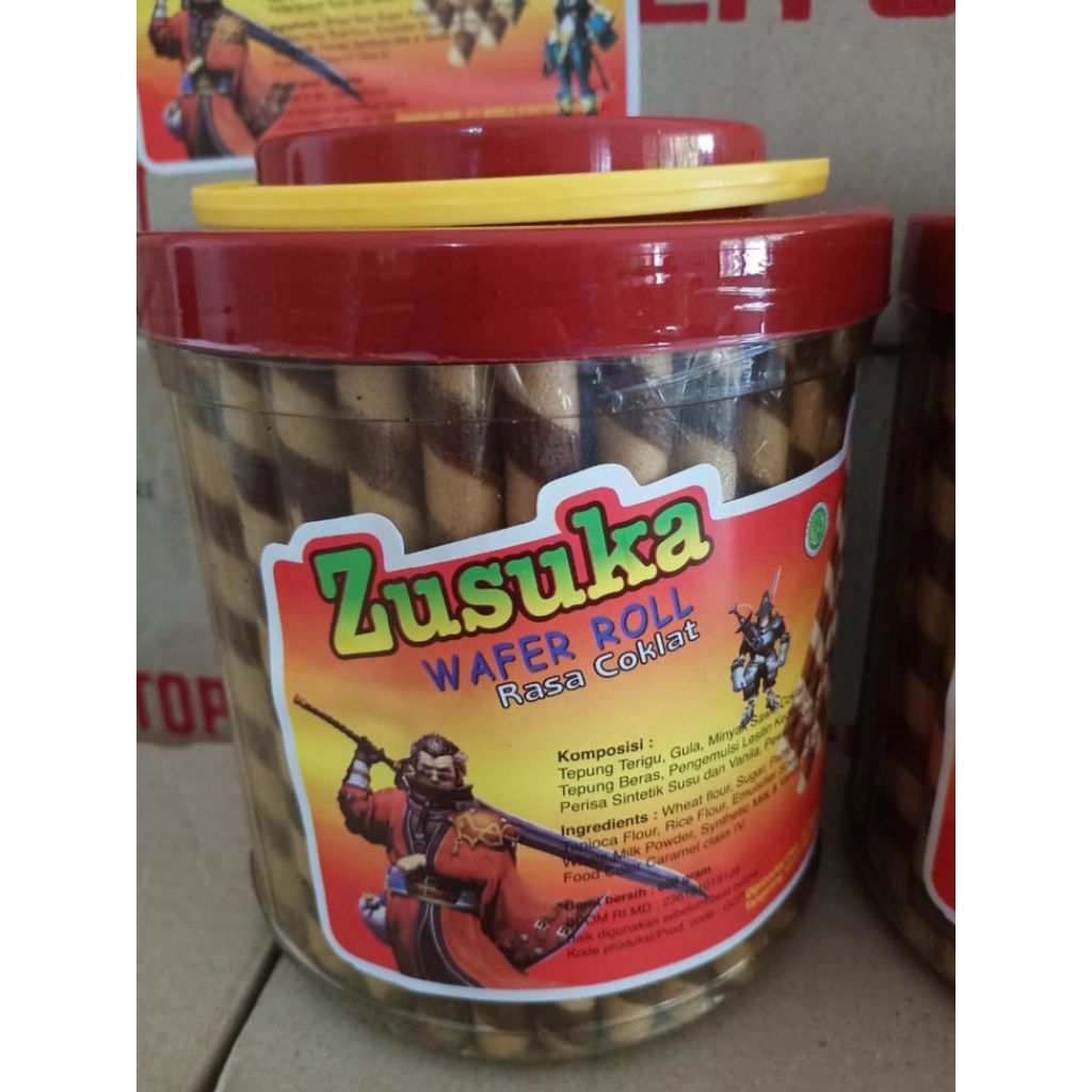 WAFER ASTOR ROLL COKLAT ZUSUKA 600g - CHOCOLATE WAFER STICK TOPLES - KUE LEBARAN MURAH