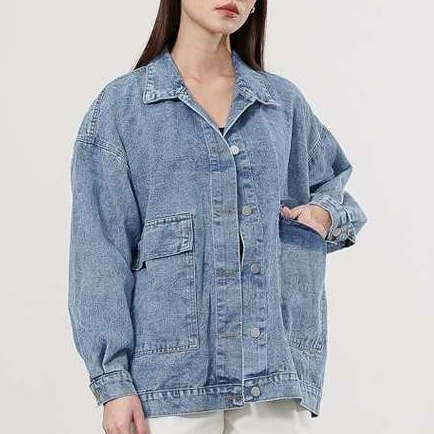 Big Promo This Is April Rowey Jaket Jeans Wanita Oversized Outerwear Korea Casual Denim