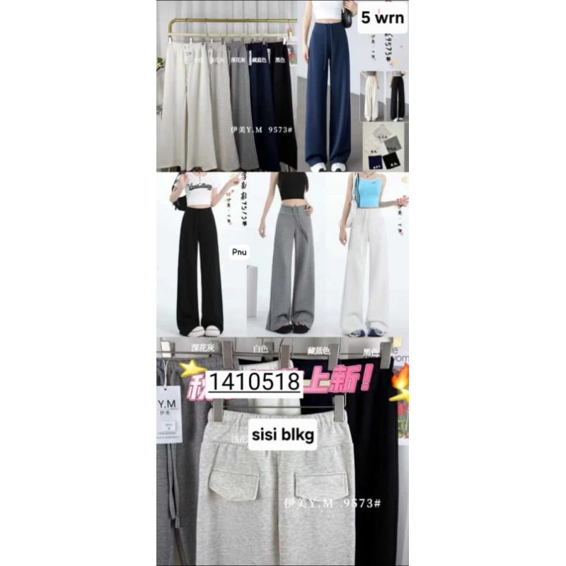 celana kulot wanita bahan kaos polos import premium