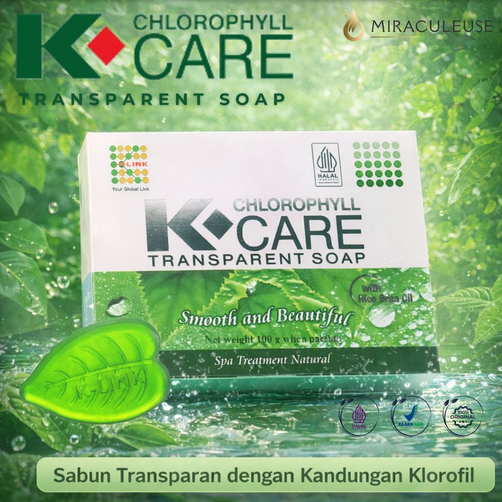 K - Care Chlorophyll Transparant Soap | Sabun Klorofil | Original K-link