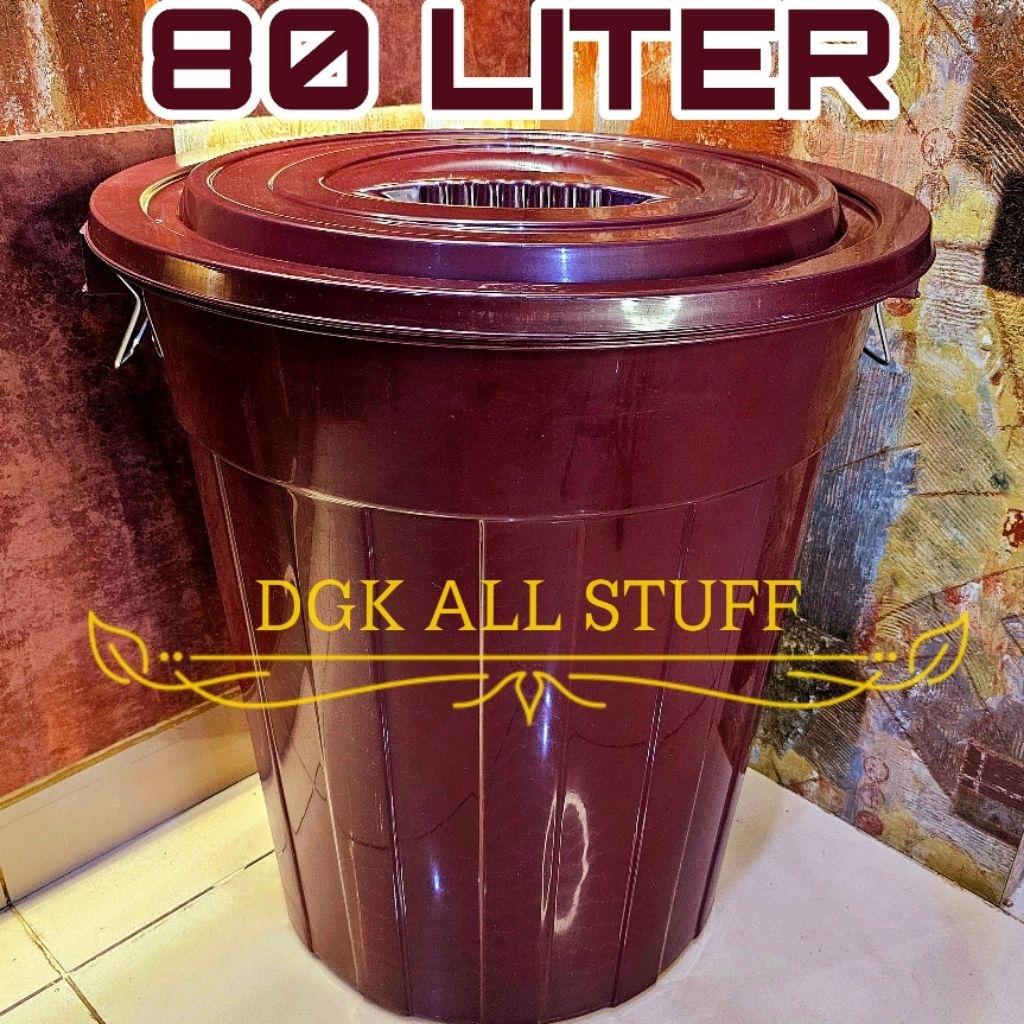 Tong Gentong Ember Bak Bertutup Tutup Air Kamar Mandi Toilet WC Sampah Outdoor Luar Rumah Tinggi Jum