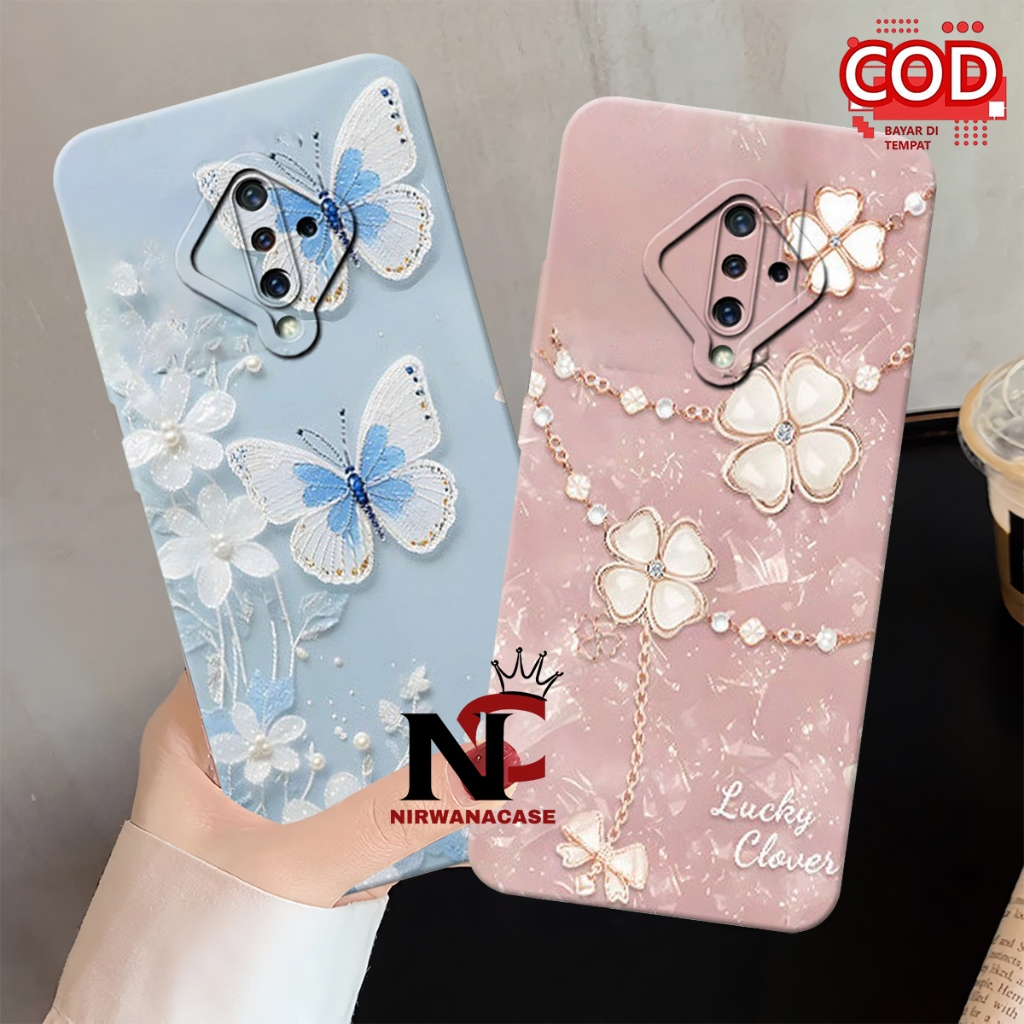 Sillikon Hp Vivo S1 Pro - Case Vivo S1 Pro Motif Kupu-Kupu Fashion Case Lucu Pro Camera Lentur