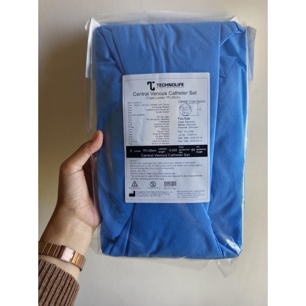 CVC Compound Triple Lumen Catheter Kit - 7Fr x 20cm